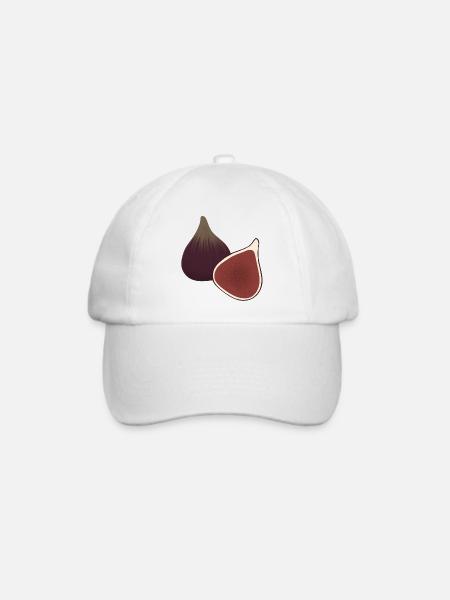 Fig Slice Botanischer Druck - Baseballkappe - Weiß/Weiß