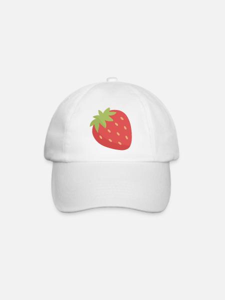 Erdbeer-Pop-Art-Charme - Baseballkappe - Weiß/Weiß