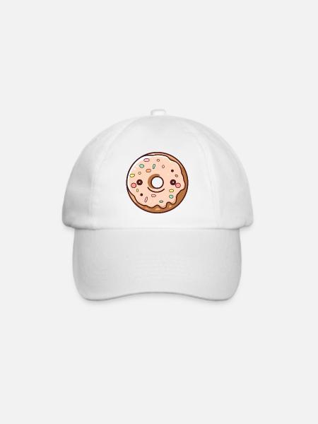 Kawaii Donut Streudeko - Baseballkappe - Weiß/Weiß
