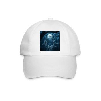 Traumfänger-Nacht-Talisman – Dunkle Fantasie - Baseballkappe - Weiß/Weiß - Vorne