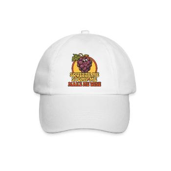 Grape Squeeze Wein Retro-Grafik - Baseballkappe - Weiß/Weiß - Vorne