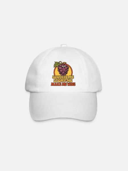 Grape Squeeze Wein Retro-Grafik - Baseballkappe - Weiß/Weiß