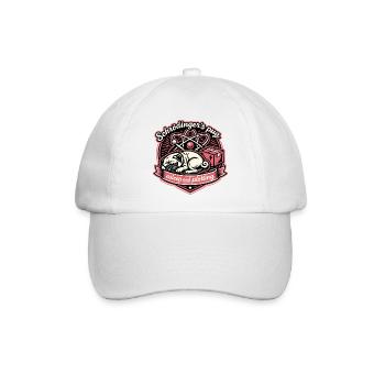 Schrödinger's Pug: Schlafen und Planen - Baseballkappe - Weiß/Weiß - Vorne