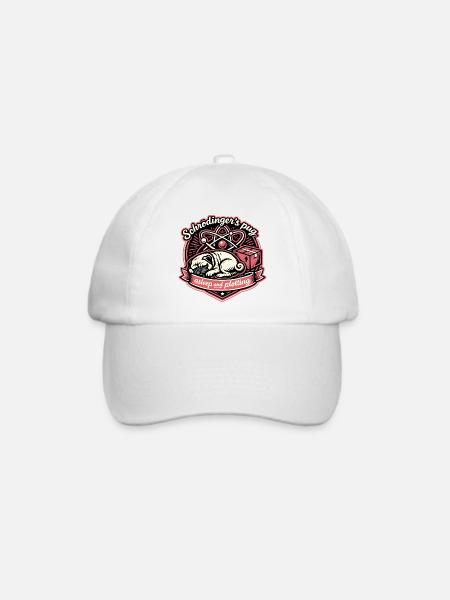 Schrödinger's Pug: Schlafen und Planen - Baseballkappe - Weiß/Weiß