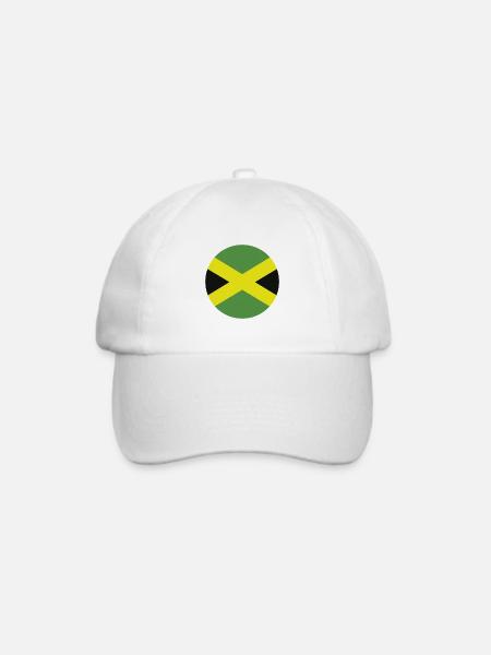Jamaika-Flaggenkreis - Baseballkappe - Weiß/Weiß