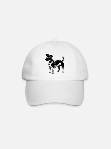 Jack Russel - Baseballkappe - Weiß/Weiß