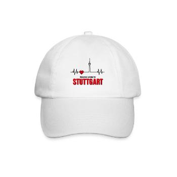 Mein Herz schlägt für Stuttgart - Baseballkappe - Weiß/Weiß - Vorne