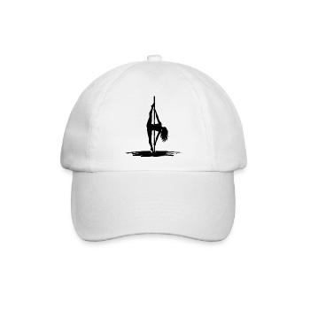 Sexy Pole Dance Silhouette – Athletisch & Elegant - Baseballkappe - Weiß/Weiß - Vorne