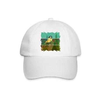 Bunter Vogel - Baseballkappe - Weiß/Weiß - Vorne