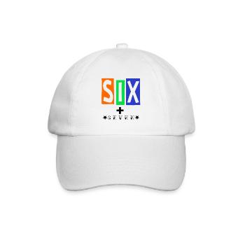 SIX Farbblock Logo Streetwear - Baseballkappe - Weiß/Weiß - Vorne
