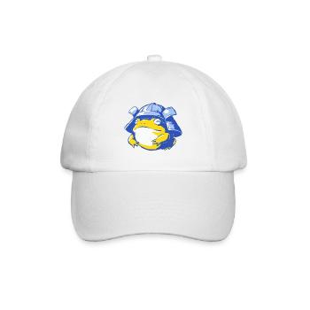 Froschritter mit Helm – Cartoon Abenteuer - Baseballkappe - Weiß/Weiß - Vorne