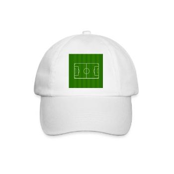 Fussballfeld Minimal Linienkunst - Baseballkappe - Weiß/Weiß - Vorne