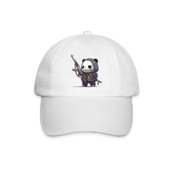 Kampf Panda im Taktik-Outfit - Baseballkappe - Weiß/Weiß - Vorne