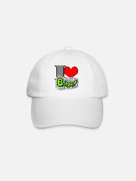 Bingo Herz Neon Illustration - Baseballkappe - Weiß/Weiß