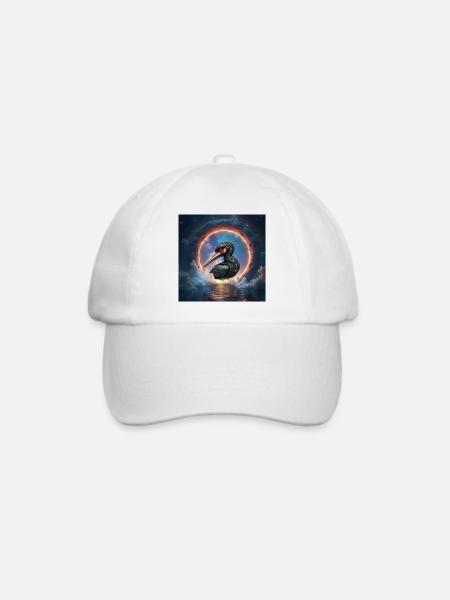 Stellar Ibis mit kosmischem Ring - Baseballkappe - Weiß/Weiß