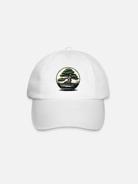 Bonsai Zen Kreis - Baseballkappe - Weiß/Weiß