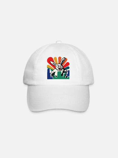 Monster Hase - Baseballkappe - Weiß/Weiß