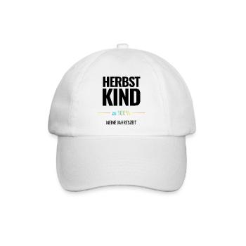 Herbstkind zu 100% Meine Jahreszeit - Baseballkappe - Weiß/Weiß - Vorne