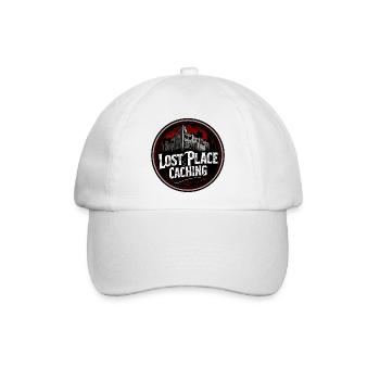 Lost Place Caching Logo - Baseballkappe - Weiß/Weiß - Vorne