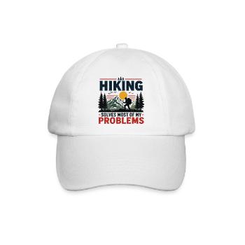 Wandern löst die meisten meiner Probleme - Baseballkappe - Weiß/Weiß - Vorne