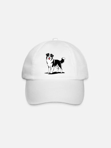 Australian Shepherd schwarzweiß - Baseballkappe - Weiß/Weiß