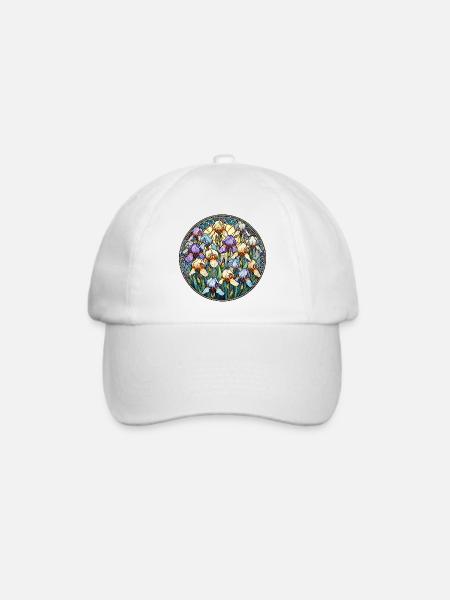 Iris-Buntglas-Kreis - Baseballkappe - Weiß/Weiß
