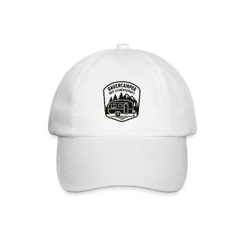 Dauercamper Leidenschaft Logo - Baseballkappe - Weiß/Weiß - Vorne