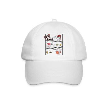 Sushi Gang Comicfiguren - Baseballkappe - Weiß/Weiß - Vorne