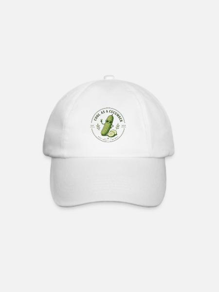 Kühl wie Gurke – Logo Sticker - Baseballkappe - Weiß/Weiß