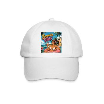 Summer Vibes  - Baseballkappe - Weiß/Weiß - Vorne