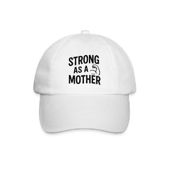 Strong as a mother – Power Mama mit Bizeps - Baseballkappe - Weiß/Weiß - Vorne