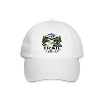 Trailrunner – Finde deinen Weg - Baseballkappe - Weiß/Weiß - Vorne