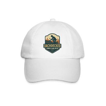 Dachdecker Logo - Ganz Oben - Baseballkappe - Weiß/Weiß - Vorne