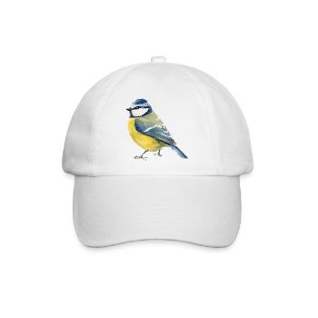 Blaumeise Farbblock-Design - Baseballkappe - Weiß/Weiß - Vorne