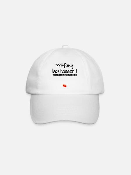 Glückwunsch Prüfung bestanden - Baseballkappe - Weiß/Weiß