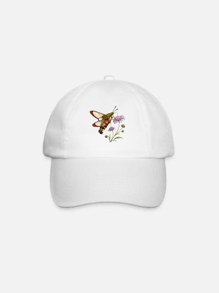 Kolibri-Sphinx (Hemaris fuciformis) - Baseballkappe - Weiß/Weiß