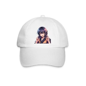 Manga-Stil-Aufkleber - Baseballkappe - Weiß/Weiß - Vorne