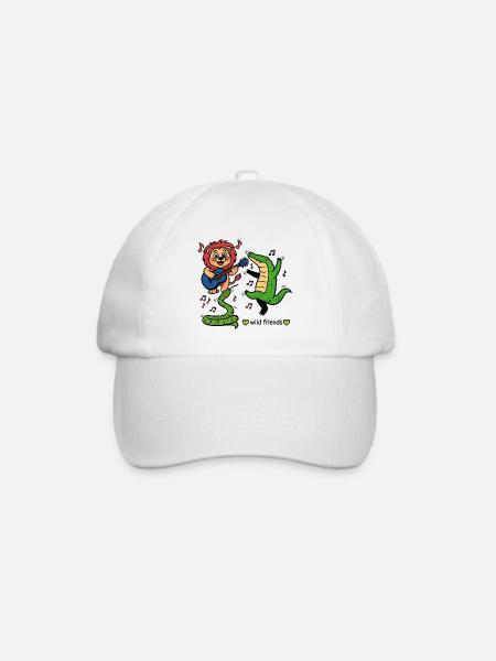 Tierische Freunde machen Musik - Baseballkappe - Weiß/Weiß