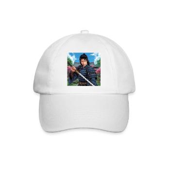 Manga-Stil-Aufkleber - Baseballkappe - Weiß/Weiß - Vorne