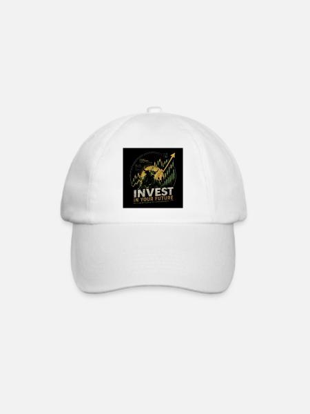 Aktien & Börse | Bullendesign - Baseballkappe - Weiß/Weiß