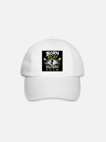 Born to Play Fußball - Baseballkappe - Weiß/Weiß