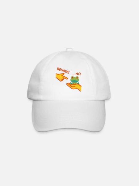 Trotziger Frosch - Baseballkappe - Weiß/Weiß