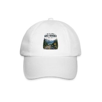 Wanderpfad: Not All Who Wander Are Lost - Baseballkappe - Weiß/Weiß - Vorne