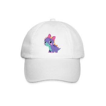 Mädchen Triceratops - Baseballkappe - Weiß/Weiß - Vorne