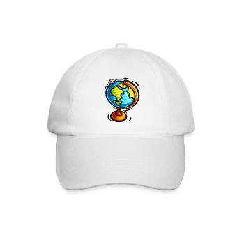 Vivid Globe Reiseskizza - Baseballkappe - Weiß/Weiß - Vorne