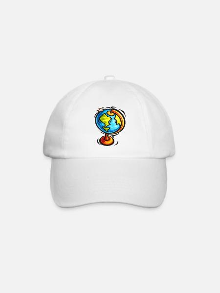 Vivid Globe Reiseskizza - Baseballkappe - Weiß/Weiß