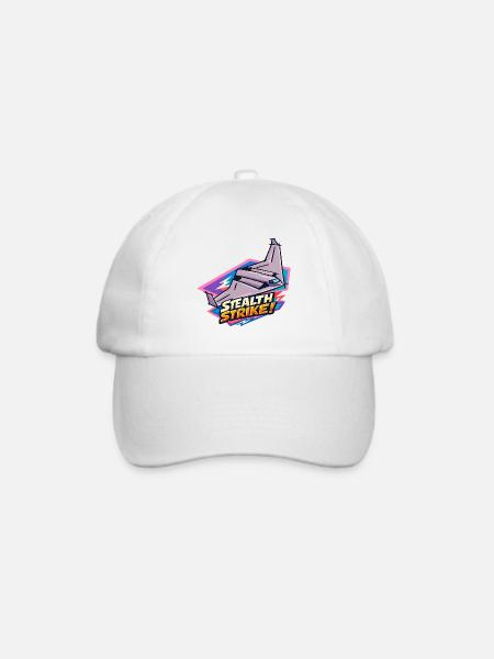 Stealth Strike Jet-Grafik - Baseballkappe - Weiß/Weiß