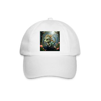 Wald-Smaragd-Drache - Baseballkappe - Weiß/Weiß - Vorne