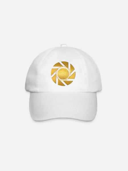 Goldene Glitzerlinse - Baseballkappe - Weiß/Weiß