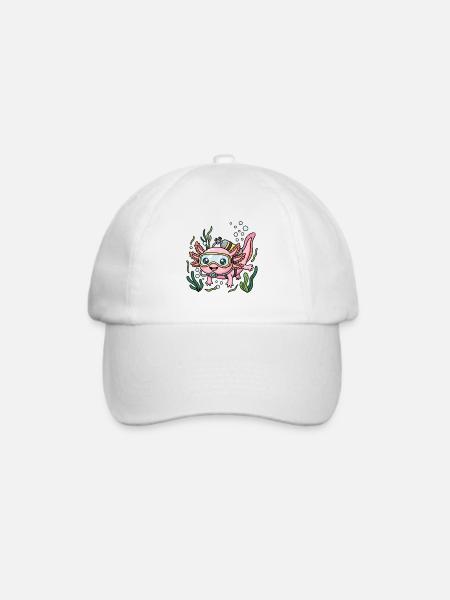 Tauch Axolotl - Baseballkappe - Weiß/Weiß